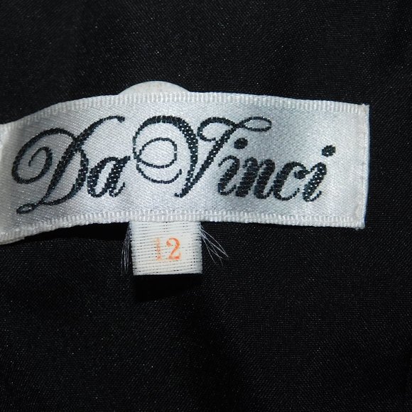 Da Vinci Black Cocktail Party Dress Size 12 Vintage Holiday - Picture 7 of 11